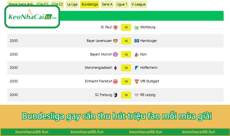 Bundesliga gay cấn thu hút triệu fan mỗi mùa giải