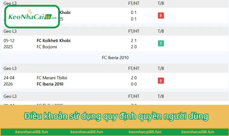 Điều khoản sử dụng quy định quyền người dùng