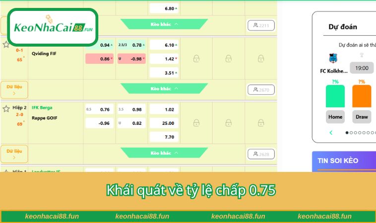 Khái quát về tỷ lệ chấp 0.75