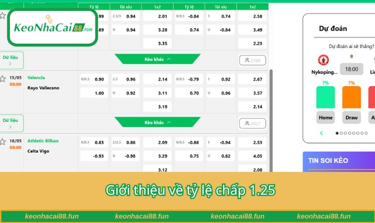 Giới thiệu về tỷ lệ chấp 1.25