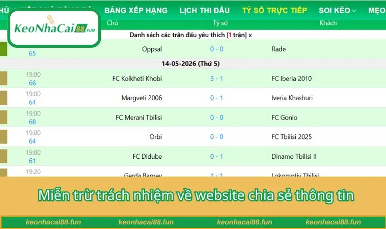 Miễn trừ trách nhiệm về website chia sẻ thông tin